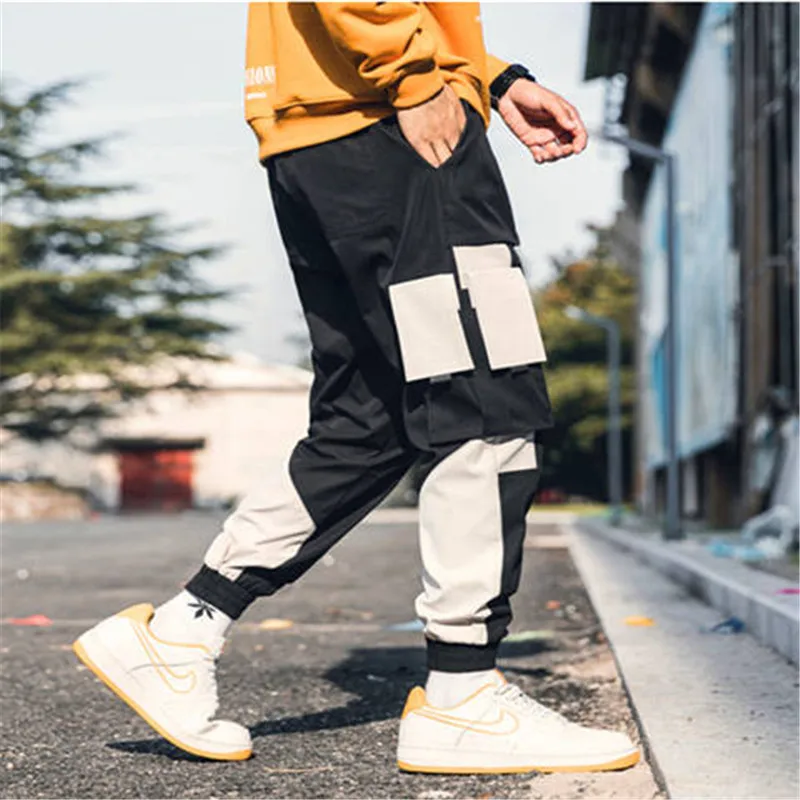 

Hip Hop Sweat Pants Male Patchwork Japanese Style Trousers Sweatpants Streetwear Joggers Pants Casual Cargo Pants Women Men