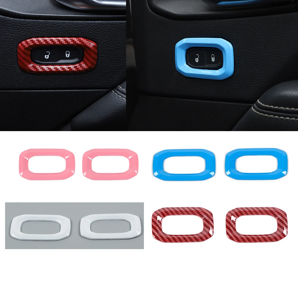 

ABS Door lock switch decorative Trim Fit for Jeep Wrangler JL JT Gladiator 2018-2022 Car Accessories