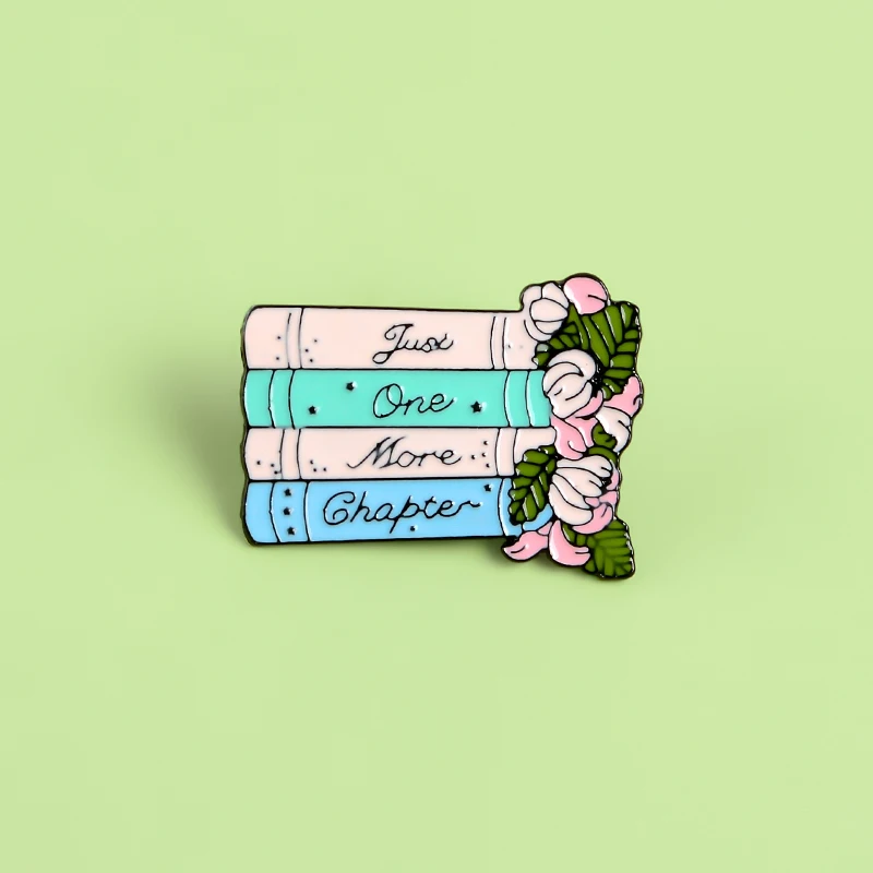 Эмалированные булавки с цветами и надписью JUST ONE MORE для влюбленных Броши Булавки