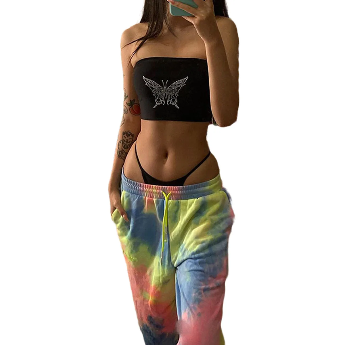 Женская пикантная обувь в стиле хип хоп летнее цельное платье без бретелек