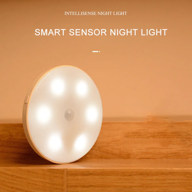 

LED Induction Motion Sensor Wireless Night Light USB Charging Portable For Kitchen Stairs Wall Children's Bedroom Decor Lamp