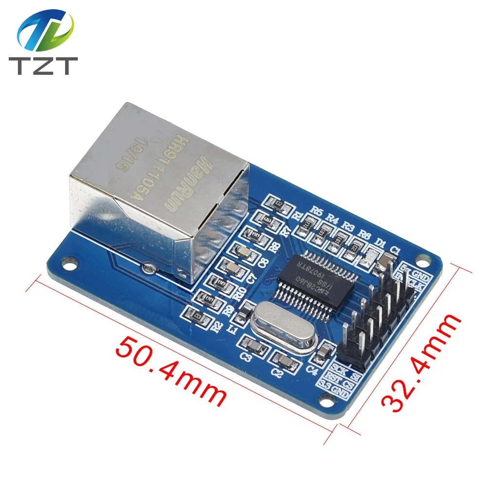 Сетевая плата ENC28J60 LAN Ethernet 1 шт. модуль для Arduino 25 МГц Crystal AVR 51 LPC STM32 3 В|module board|module
