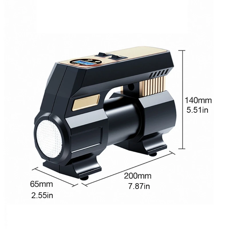 

12V Car Air Pump Portable Motorcycles Vehicles Bicycles Tire Inflator Air Compressor with Digital Pressure Gauge