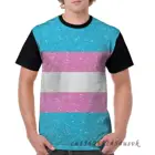 Забавный Графический Мужская футболка с рисунком футболки с блестками транссексуалов Гордость Флаг женская футболка, короткие рукава повседневные футболки