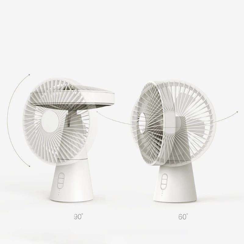 

USB Desk Fan Fordable Table Fan 90 Rotation 3 Speeds With Lamp 4000mAh Battery Quiet Operation for Home Office