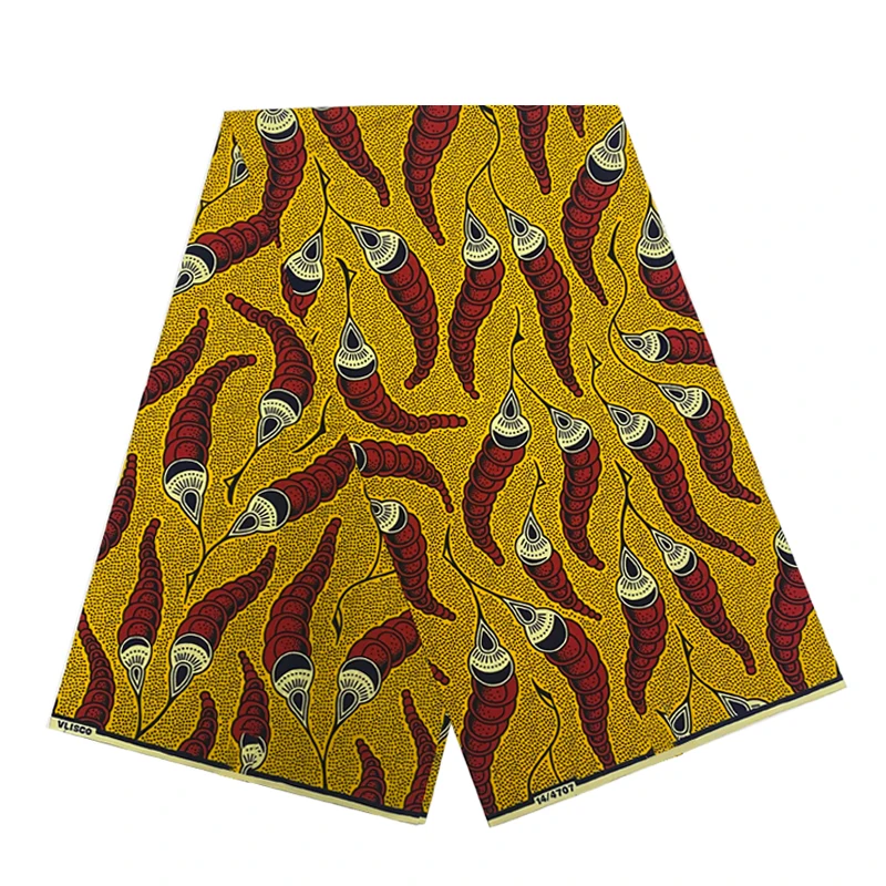 

Veritable Breathable Ankara African Print Dye Fabrics Per Meter 100%Soft Dress Material Real Wax Fabric 6 Yard For Sewing VL 864