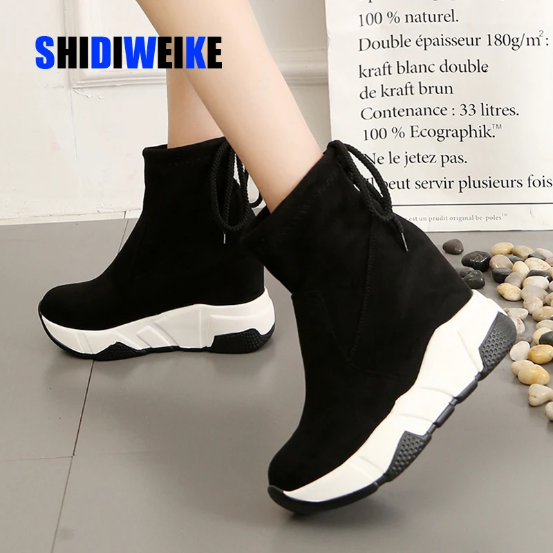 Женские ботильоны обувь на платформе женские ботинки из искусственной замши