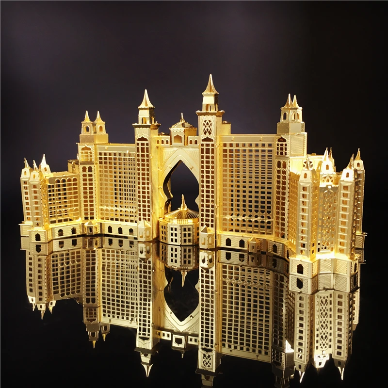Модель MMZ NANYUAN 3D металлический пазл The Atlantis Hotel Dubai архитектурный пазззл DIY лазерная