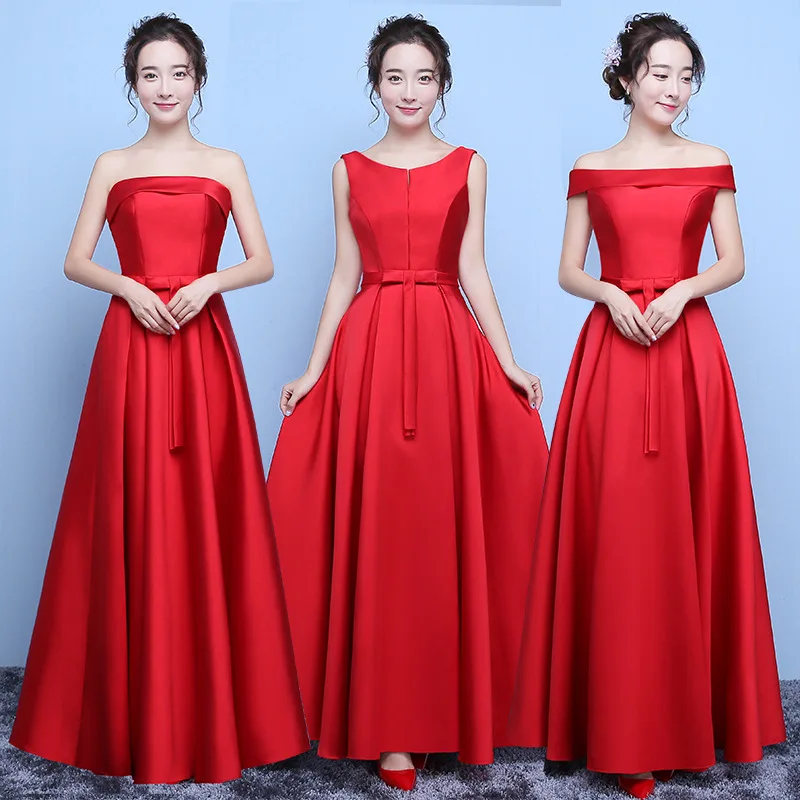 Модные вечерние женские платья длинные макси Красные Элегантные подружки