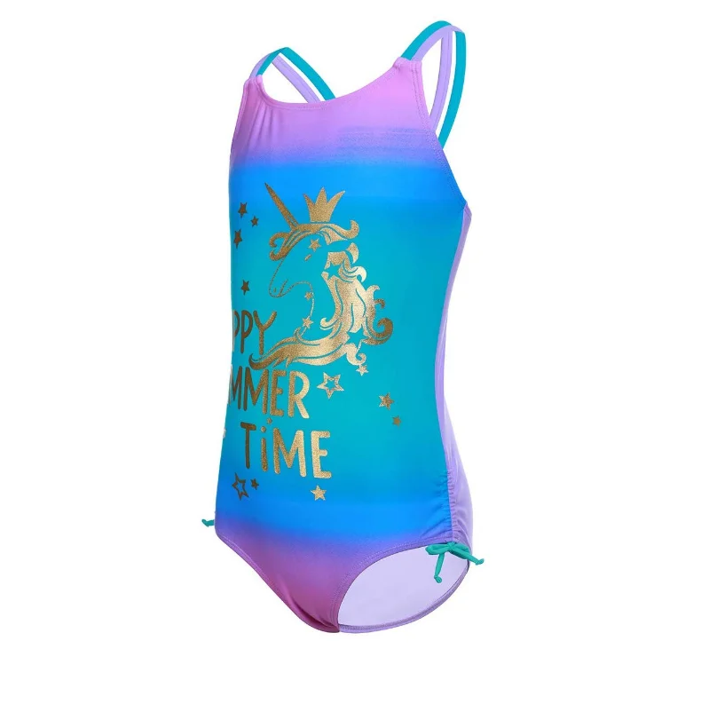 MAICO/цельный купальный костюм для девочек с рисунком дельфинов крест накрест