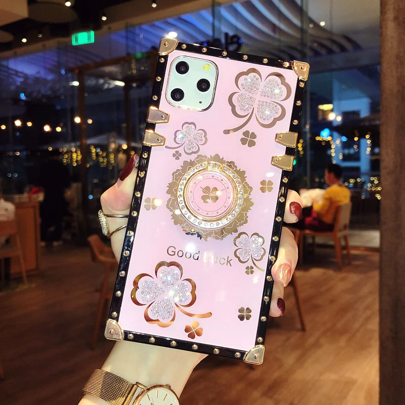luxury ring flowers soft phone case for huawei honor 9x 20i 20 30 pro 30s v30 y5p y6p y7p y9a y9 prime 2019 square cover fundas free global shipping