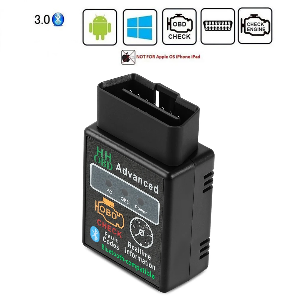 Автомобильный диагностический сканер OBD V2.1 совместимый с Bluetooth для Honda Civic Accord CRV Fit