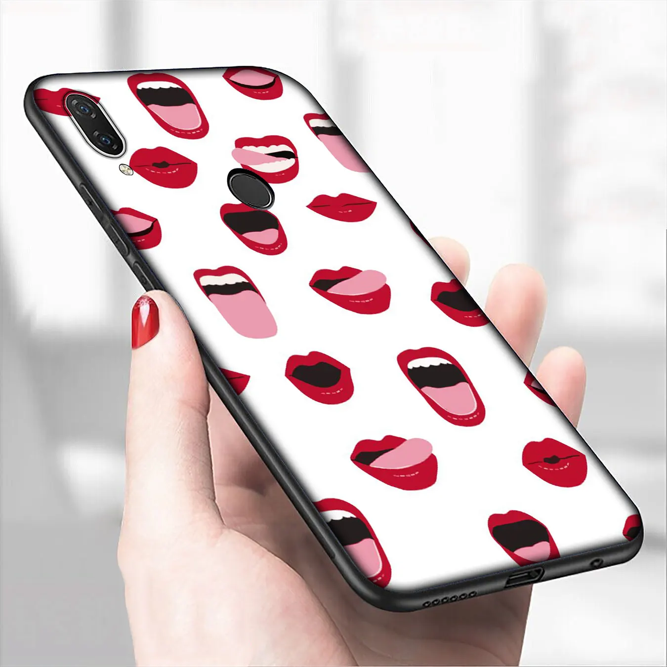 Мягкий силиконовый чехол IYICAO с сексуальными красными губами для Xiaomi Redmi Note 8 8T 8A 7 7A