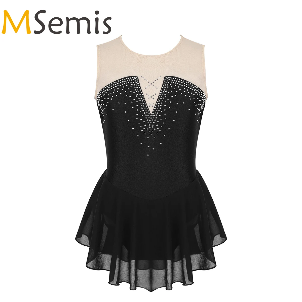 

MSemis Kids Girls Sparkly Ice Figure Skating Dress Fantasia Ballroom Dance Competition Tutu Dresses Ballerina Leotard Costumes