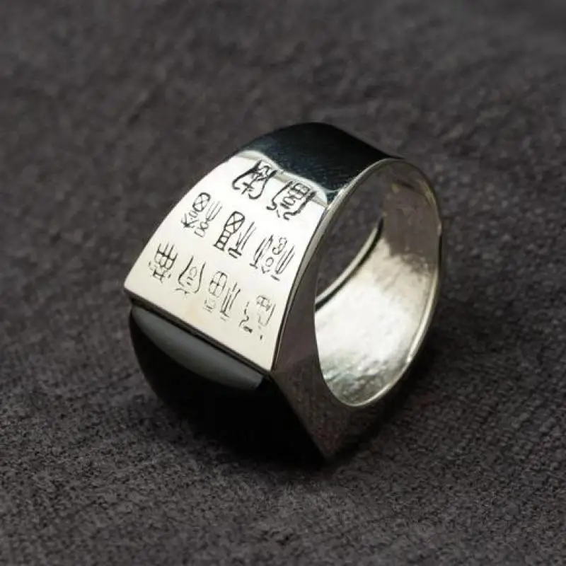 Настоящее 925 пробы серебряные мужские кольца выгравированы различные