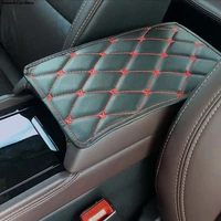 leather car armrest mat universal interior auto armrests storage box mats dust proof cushion cover armrest protector waterproof