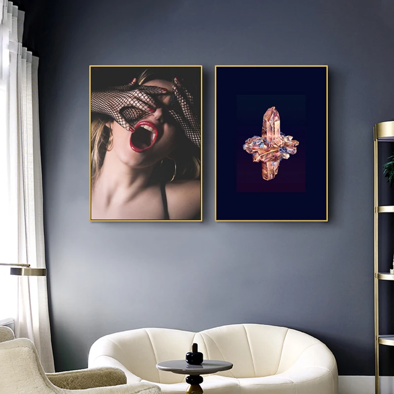 

Современный модный постер для девочек, красивая фигурка, настенная Картина на холсте, Скандинавская Настенная картина для спальни, домашни...