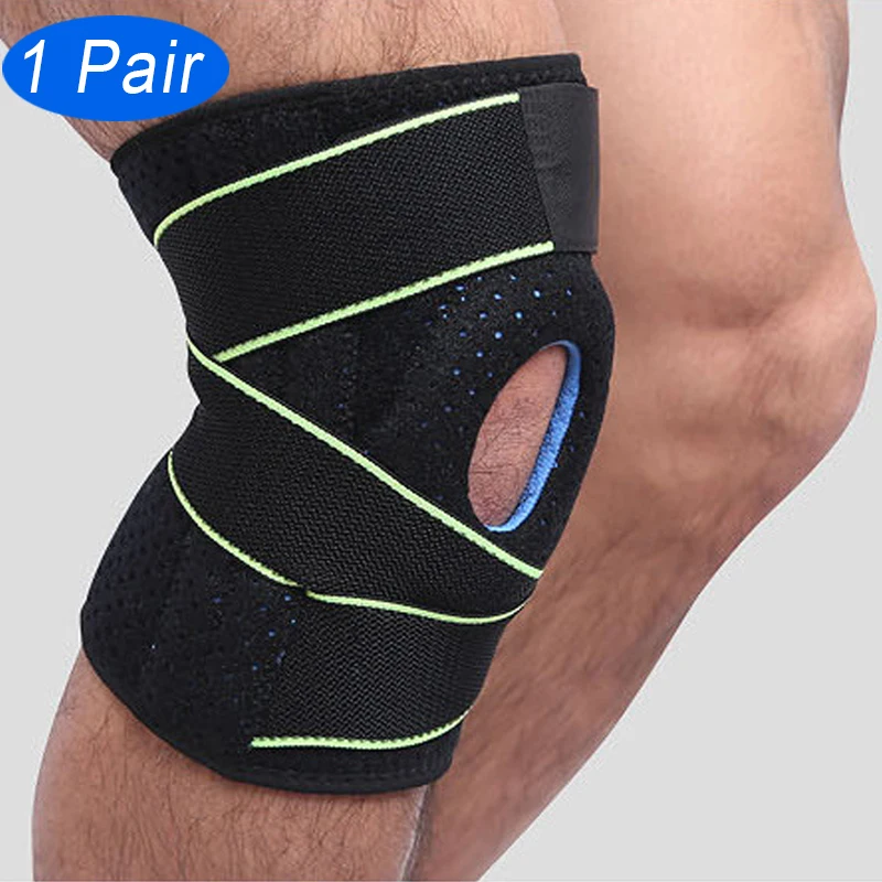 

1 Pair Silicone Knee Brace Support Compression Joint Pads Sleeves Bandage for Sport Kneepad Brace Basketball Volleyball Running