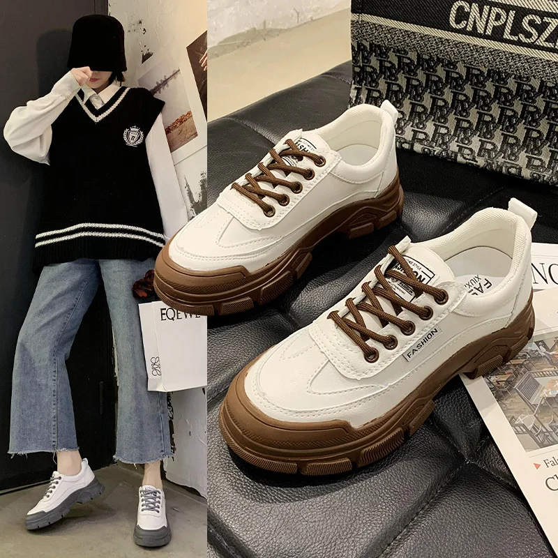 Womens Shoes Autumn and Winter 2021 New Sports Flat Shoes Student Casual Board Shoes Non-slip Wear-resistant Shoes