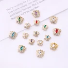 10 шт.лот 3D сплав ногтей Корона Лебедь сплав металлический дизайн ногтей украшения сердце аксессуары DIY Кристалл Стразы ногтей амулеты