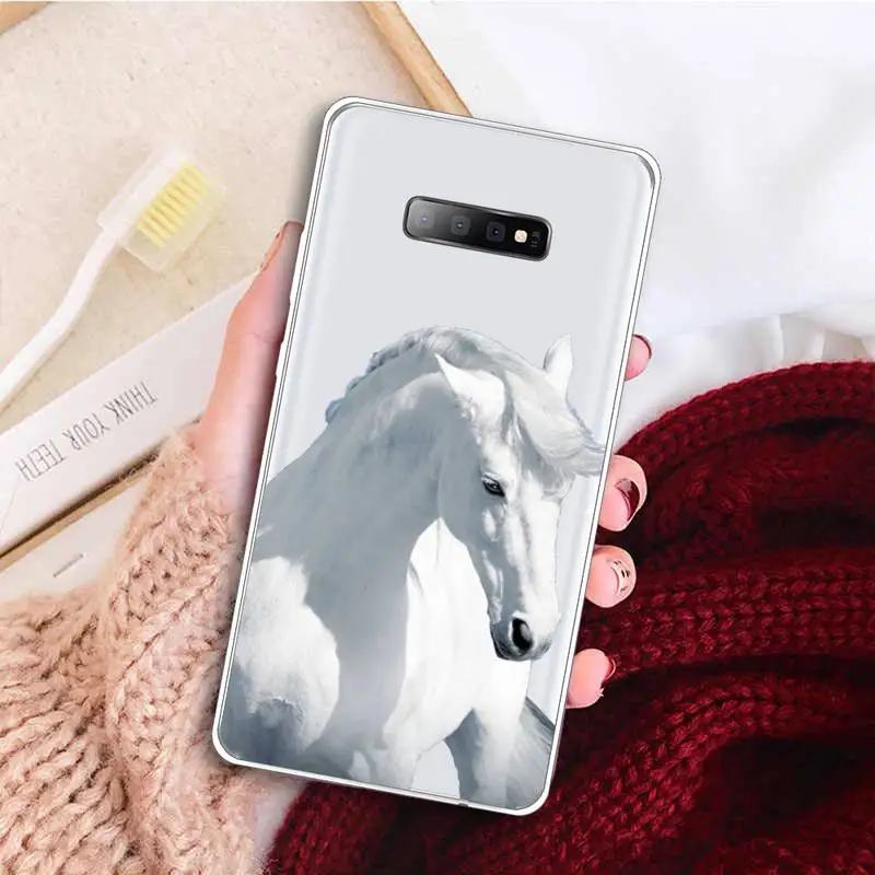 

Running horse cartoon art Phone Case Transparent For Samsung Galaxy A 71 21s S note 8 9 10 plus 20 ultra custom protective funda