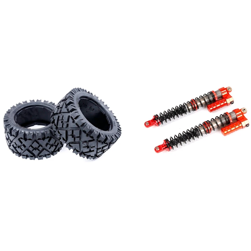 

All Terrain Rear Tires Skin Without Inner Foam With 8Mm Rear Absorber Shock,For 1/5 Hpi Rovan Km Baja 5B 5T 5Sc Rc Car