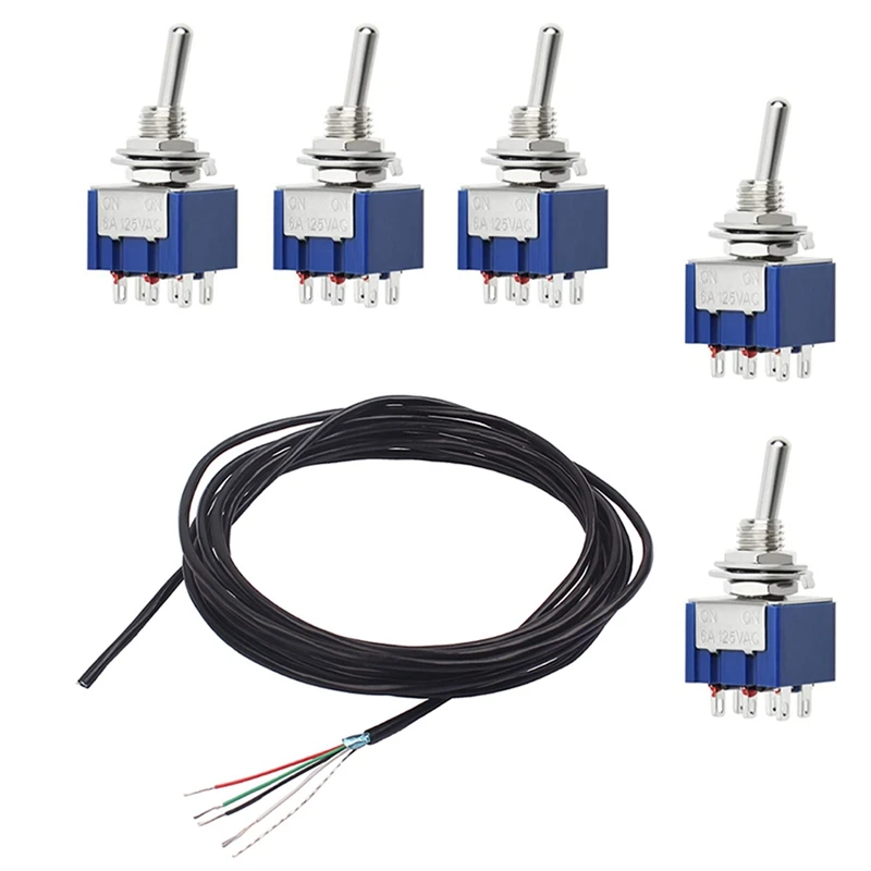

1x4 проводник экранированный провод гитары проводов цепи Подключение провода пикап кабель & 5 шт. электронные гитары тумблер