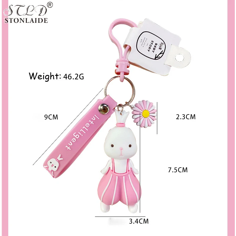 Персонализированный брелок для ключей с изображением песчаного кролика женщин