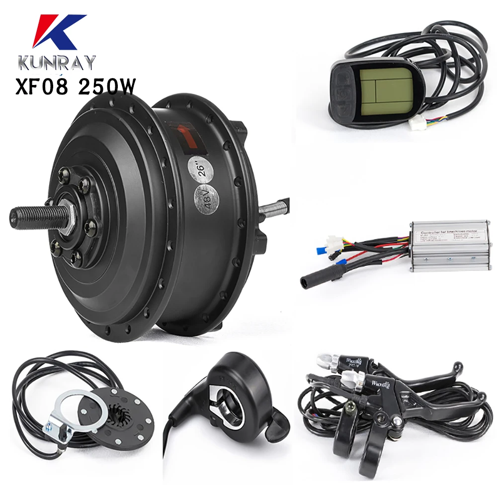 Billig MXUS XF08 250W Elektrische Fahrrad Conversion Kit 20 24 26 28 27,5 Zoll 700C Hinten Motor Rad Bicicleta Eletrica Mit Display