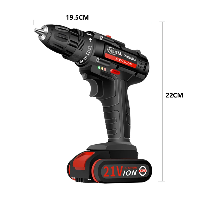 Электрическая отвертка 21 в электрическая дрель литиевая аккумуляторная Мини