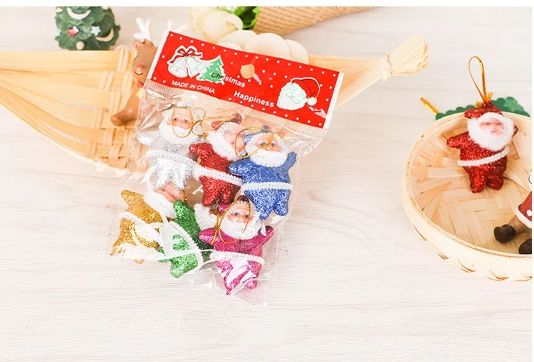 18pcs Мини Санта Клаус Подвески DIY Ёлочные украшения висячие украшения Новогодний подарок Новогодние украшения для дома