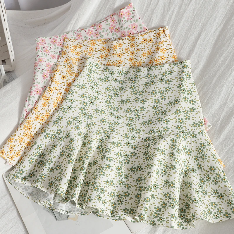 

2021 Floral Skirt, Ruffled Short Skirt, Summer Dress, High Waist, Thin, Hip Skirt, Female