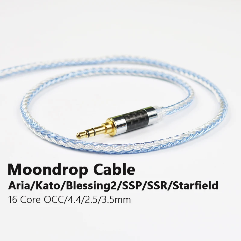 

Кабель Moondrop для Kxxs Aria Kato 1,2ssp R, 16-жильный наушник с посеребренным покрытием, улучшенный баланс 4,4 мм 2,5 3,5 мм с микрофоном