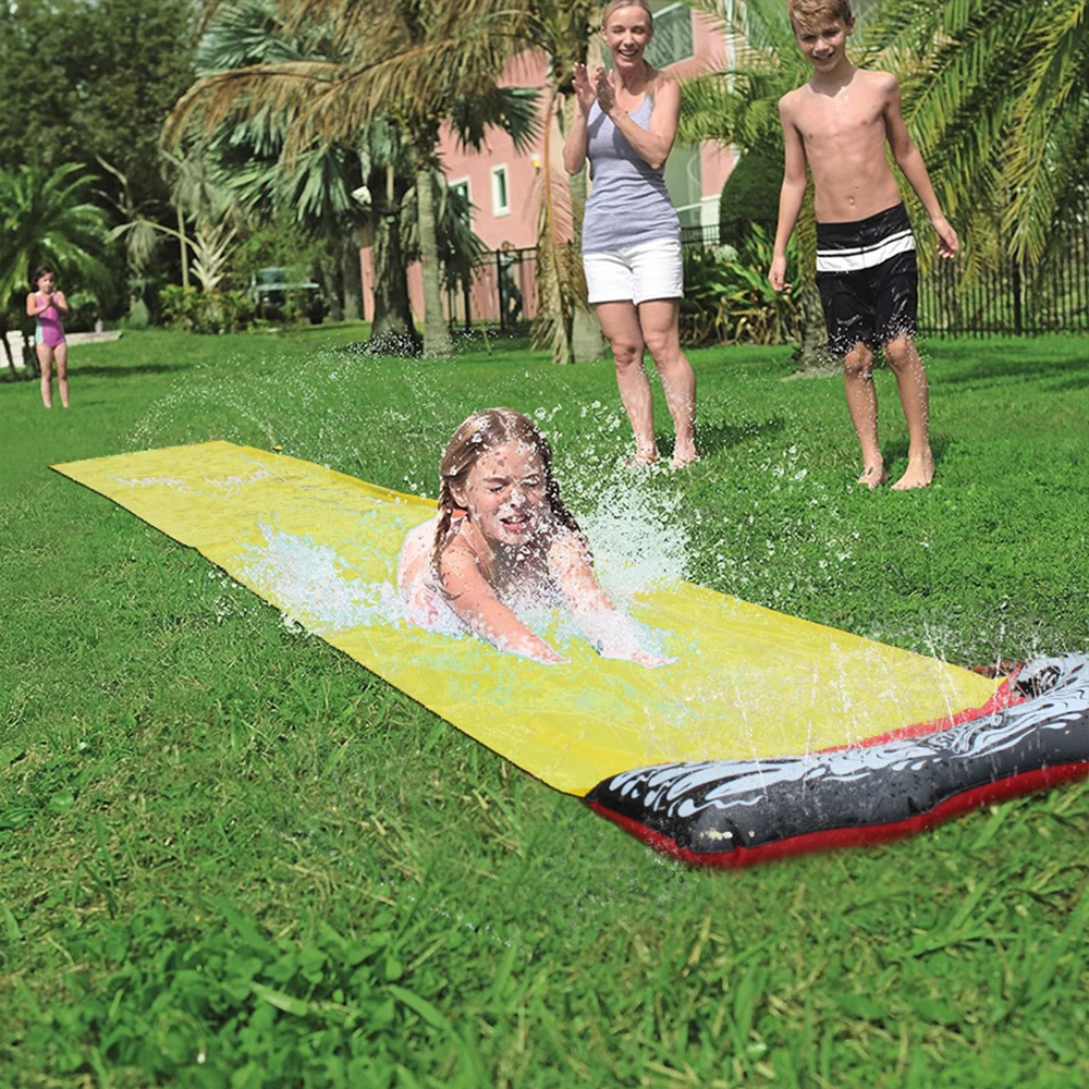 

Lawn Water Slides Garden Racing Lawn Water Slide Spray Backyard Children Waterslide Summer Water Games Toy for Kids Outdoor