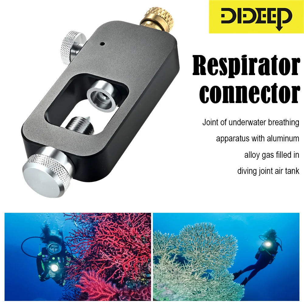 

DIDEEP Diving Oxygen Bottle Converter Connector Underwater Air Tank Regulator Adapter Breathing Equipment Scuba Accessories