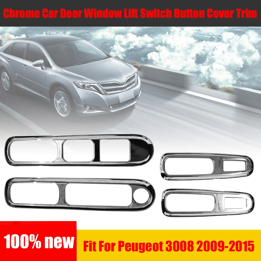 

Car Door Armrest Panel Handle Holder Window Lift Switch Button Cover Trim For Peugeot 3008 2009-2015 Auto Accessories