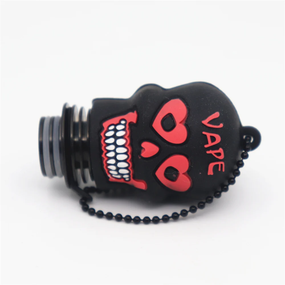 

810 Resin+SS Drip Tip With Skull Dust-proof Cap Cooling Anti-explosion Drip Tip with Filter screen Dissipate heat Mouth Dropper