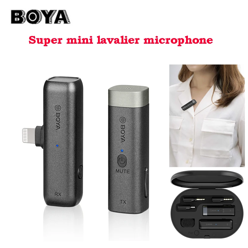 

Петличный микрофон BOYA BY-WM3, 2,4 ГГц, беспроводной мини-микрофон для iPhone, Lightning, Android, Type-C, 3,5 мм, для смартфонов DSLR, камер, настольных ПК