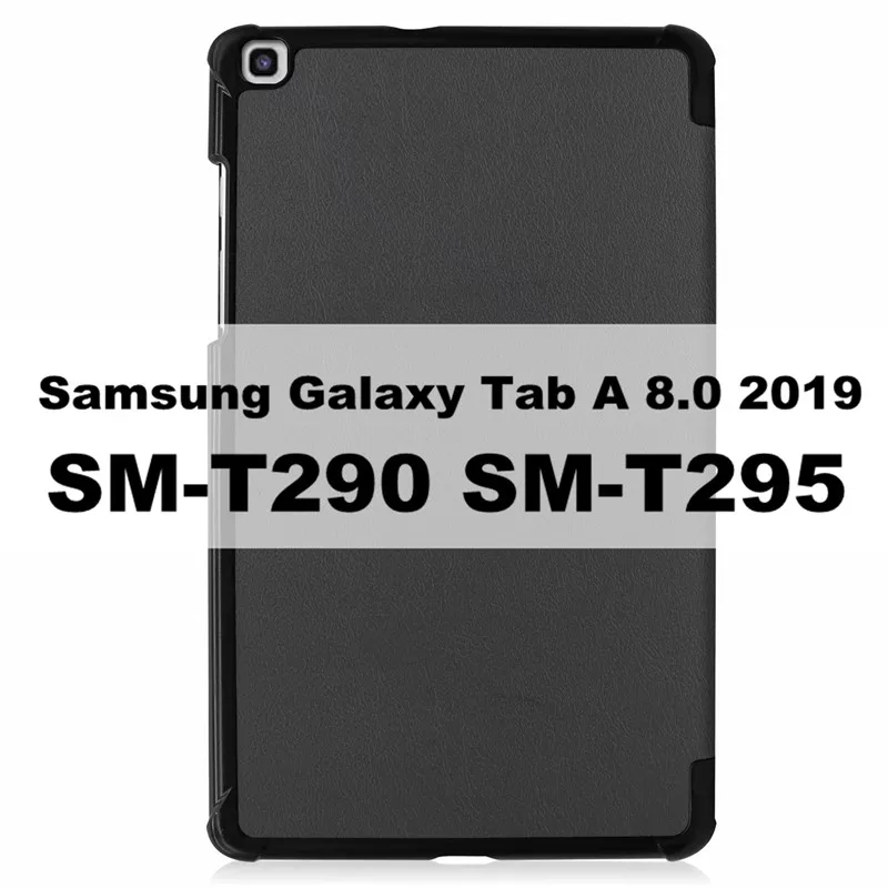 BLACK 3-в сложенном виде чехол КРЫШКА ДЛЯ samsung Galaxy Tab A8 SM-T290 SM-T295 8,0 inch планшет Магнитный Fundas Capa - Цвет: BLACK