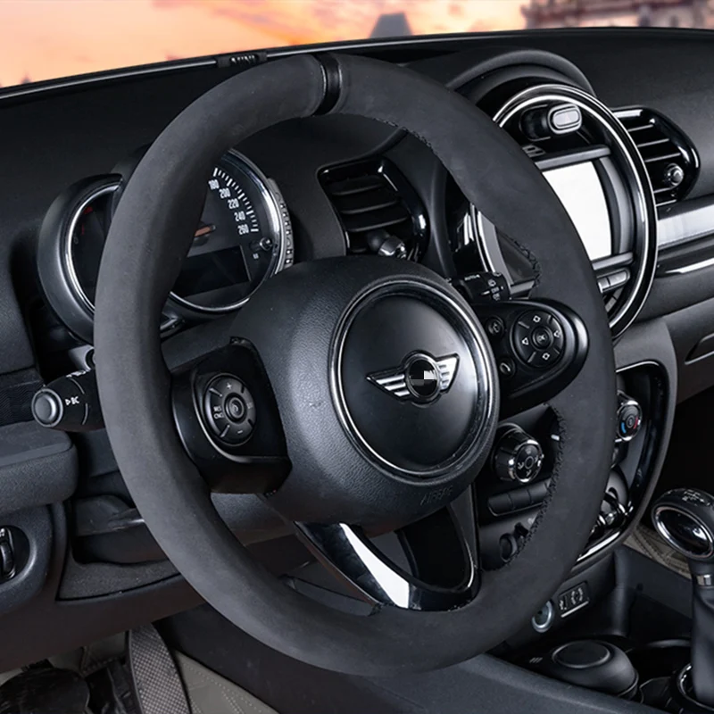 Чехол для руля из натуральной кожи 38 см BMW MINI Cooper S ONE F54 F55 F56 F57 F60|Чехлы на руль| |