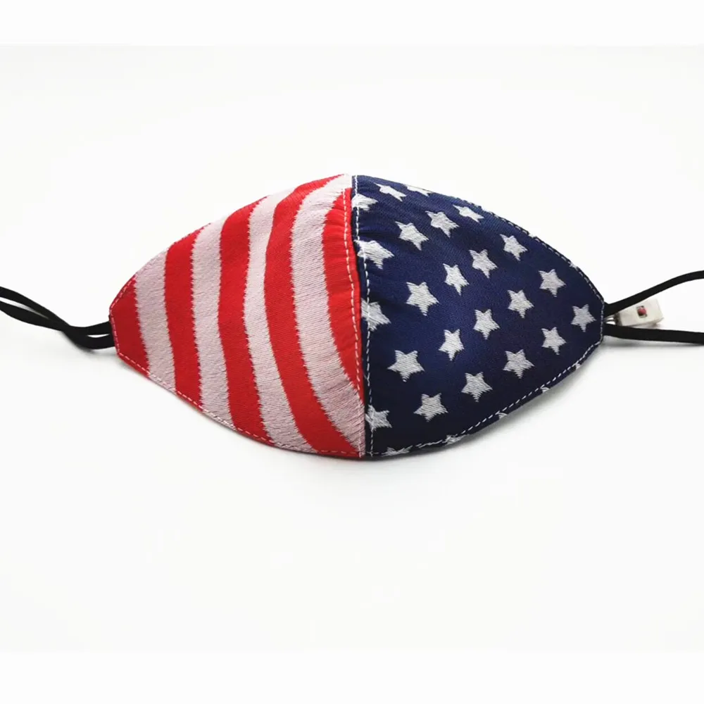 

American Flag 7 color star LED Light Up Face mask, built-in battery and 3 flashing modes,for Halloween and Christmas parties
