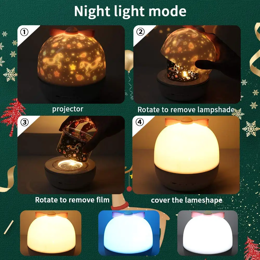 Star Night Light Projector LED Projection Lamp 360 Degree Rotation 6 Films for Kids Bedroom Home Party Decor | Лампы и освещение