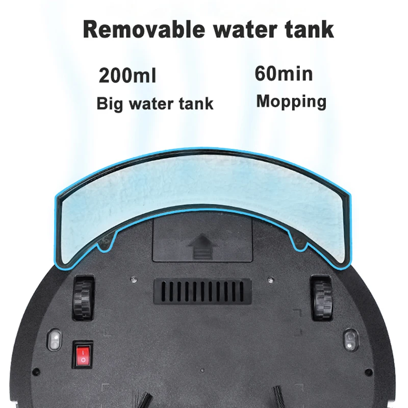 

Smart Robot Vacuum Cleaner 4-in-1 Household Anti-drop Remote Control Remote Wireless Vacuum Cleaner with Detachable Water Tank