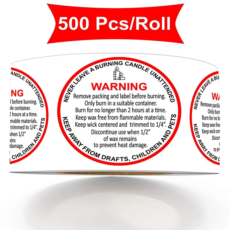 Предупреждение ющие наклейки на свечи 1 57 дюйма этикетки для контейнеров и свечей