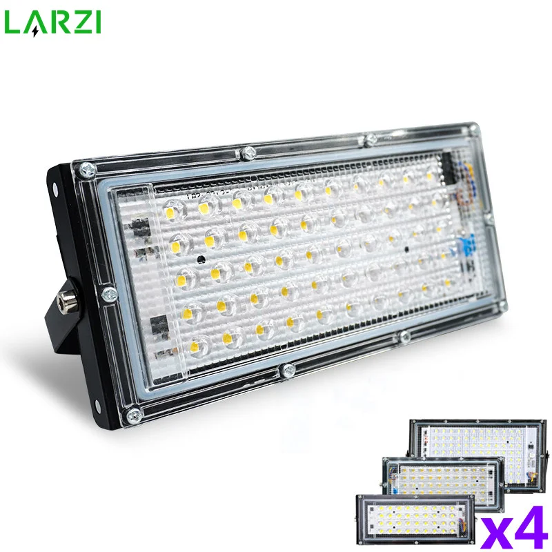 

4pcs/lot LED Flood Light 50W AC 220V-240V Floodlight IP65 Waterproof Outdoor Wall Reflector Lighting Garden Square Spotlightled