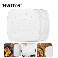 walfos 100 sheets air fryer square baking paper silicone oil paper for buncake paper saucer non stick steaming basket mat