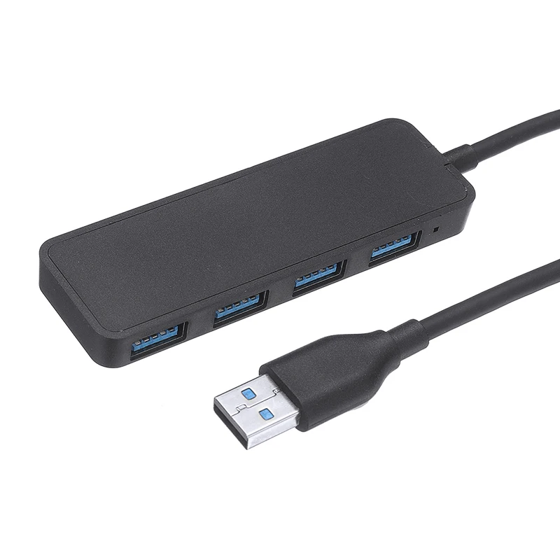 

Portable 4Ports Ultra Slim Data Hub Extension Cable Black USB 3.0 Cables Converter for Windows 10/8/7 Vista Macbook Linux 2.6.14