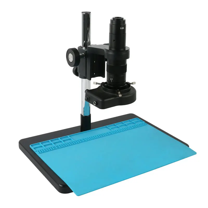 

Промышленный HDMI видеомикроскоп камера Регулируемая Стрела настольная фотолампа держатель + 180x зум C-образное крепление объектив + 144 светодиодная кольцесветильник