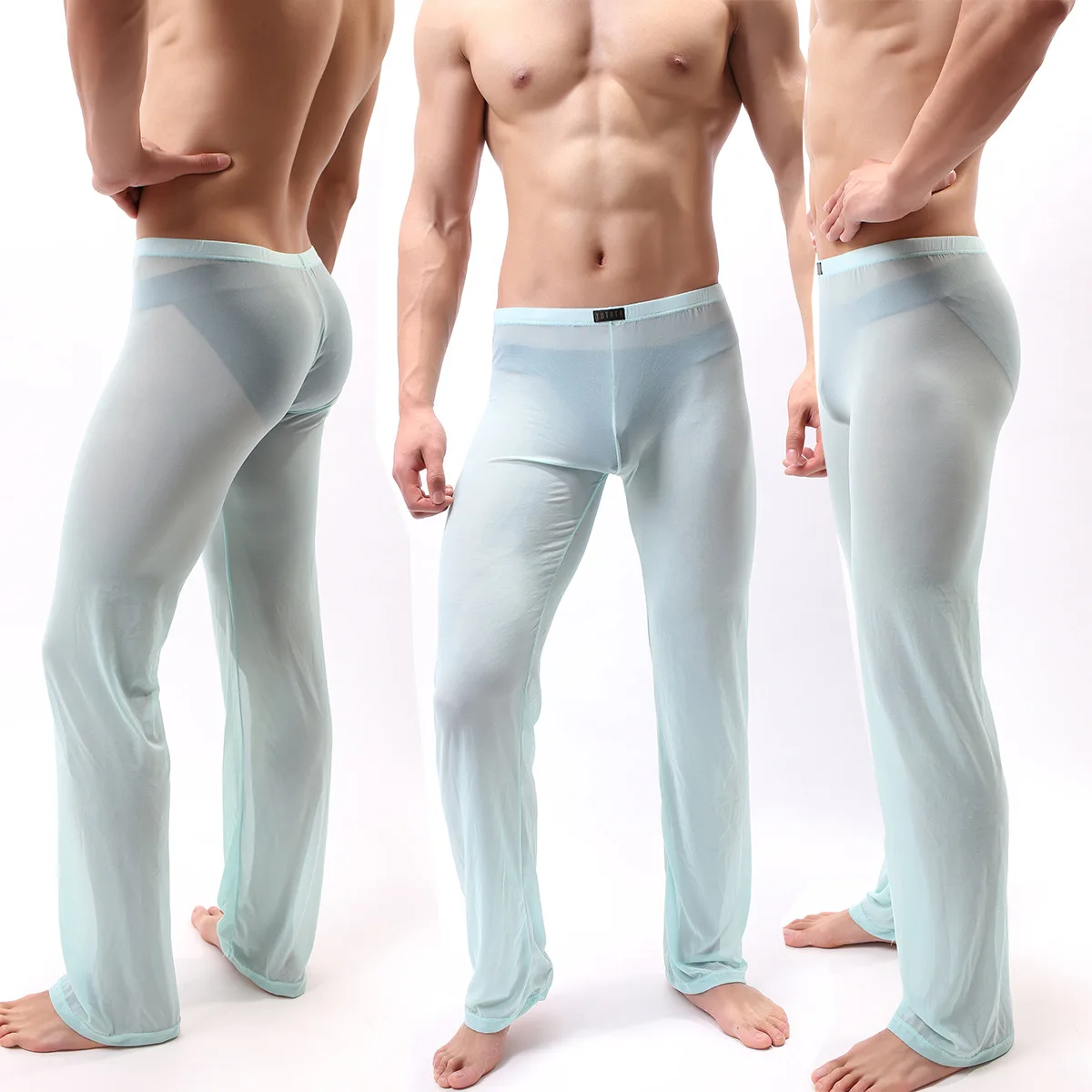 KWAN. Z pijama hombre, прозрачные пижамные штаны, одноцветная тонкая Пижама, мужская пижама, пижамные штаны, Мужская одежда для сна, для отдыха