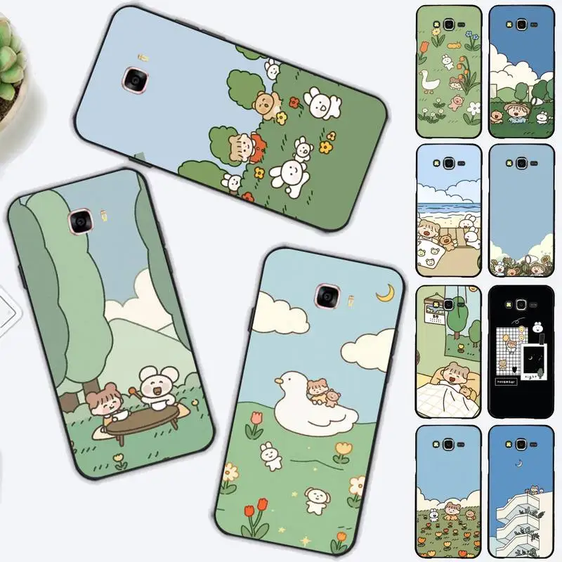 

FHNBLJ Cartoon Girl Phone Case for Samsung J 2 3 4 5 6 7 8 prime plus 2018 2017 2016 core